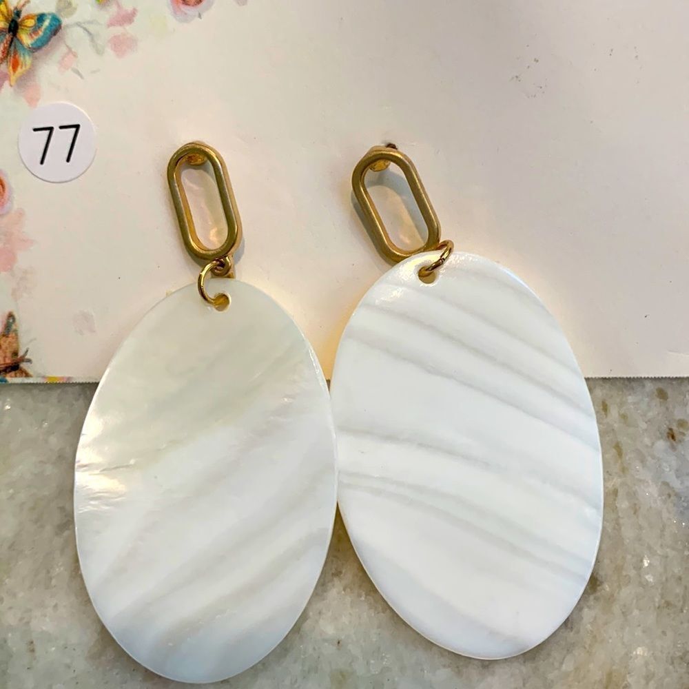 White Shell Earrings